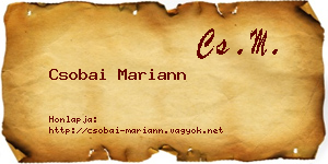 Csobai Mariann névjegykártya