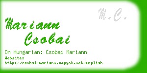 mariann csobai business card